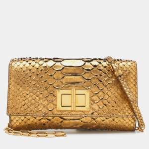 Tom Ford Gold Python Natalia Wallet On Chain