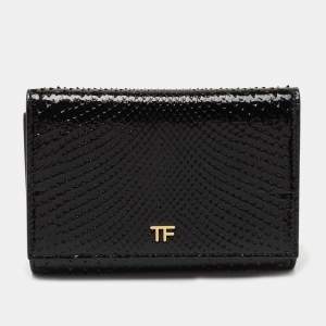 Tom Ford Black Python Flap Frence Wallet 