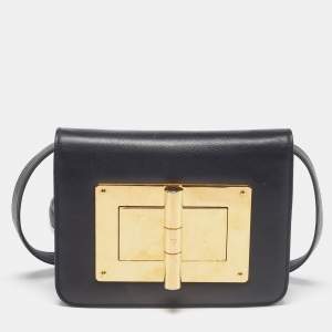Tom Ford Black Leather Small Natalia Crossbody Bag