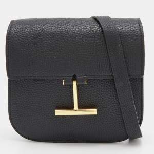 Pre Owned Tom Ford Black Leather Mini Tara Crossbody Bag