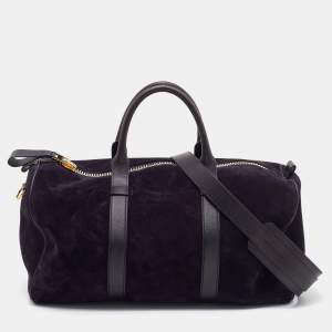 مملوكة مسبقًا Tom Ford Purple Suede and Leather Weekender Bag