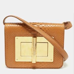 Pre Owned Tom Ford Tan Python Small Natalia Crossbody Bag