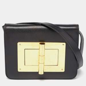 Pre Owned Tom Ford Black Leather Small Natalia Shoulder Bag