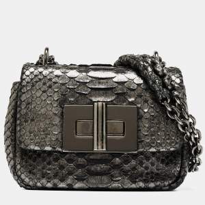 Pre Owned Tom Ford Metallic Python Mini Natalia Shoulder Bag