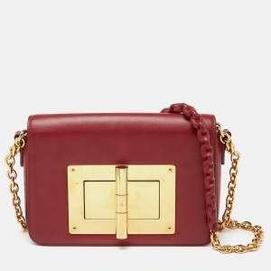 Pre Owned Tom Ford Red Leather Natalia Chain Shoulder Bag