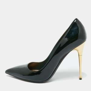 Tom Ford Green Patent Leather Pointed Toe Pumps Size 41