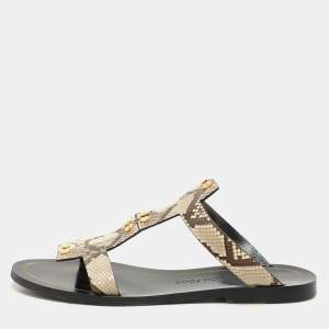 Tom Ford Beige Python Leather Flats Size 39