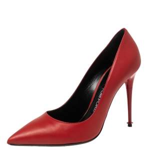 Tom Ford Red Leather Pointed Toe Pumps Size 38.5