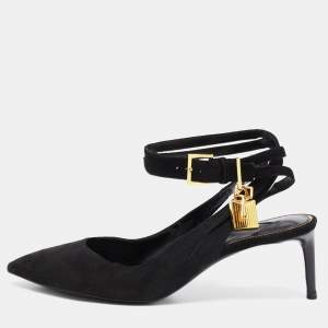 Tom Ford Black  Suede Pointed Toe Pumps Size 37.5
