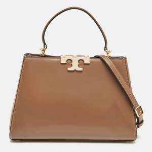Tory Burch Brown Leather Eleanor Top Handle Bag