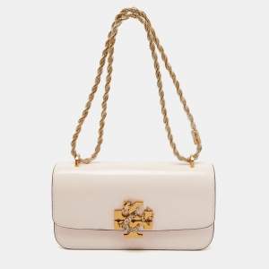 Pre Owned Tory Burch Light Pink Leather Eleanor Rectangular Shoulder Bag