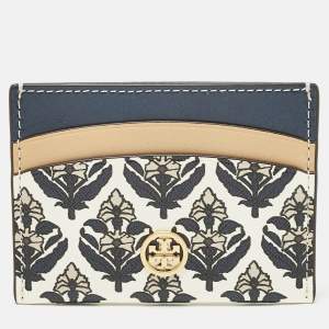 Tory Burch Multicolor Printed Leather Robinson Card Holder