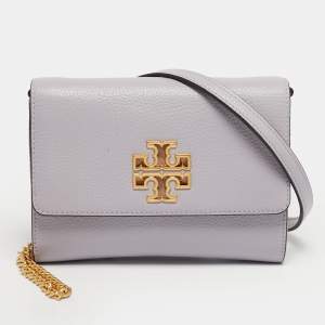 مملوكة مسبقًا Tory Burch Britten Lilac Leather Wallet On Chain