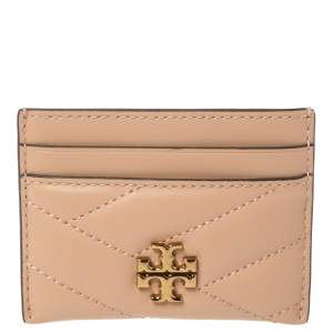 Pre Owned Tory Burch Beige Leather Kira Card Holder 