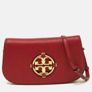 Tory Burch Red Leather Small Miller Shoulder Bag