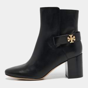 Tory Burch Black Leather Kira Ankle Boots Size 41