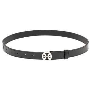 Tory Burch Black Patent Leather Reva Buckle Belt 80CM