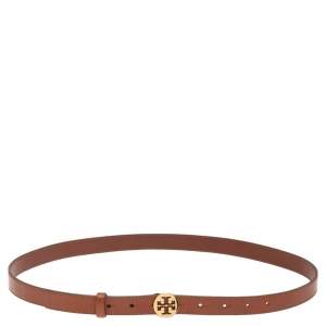 Tory Burch Brown Leather Waist Belt 90CM