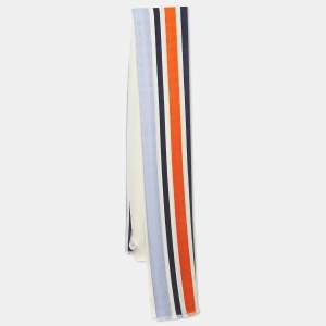 Tory Burch Multicolor Colorblock Logo Wool & Silk Stole