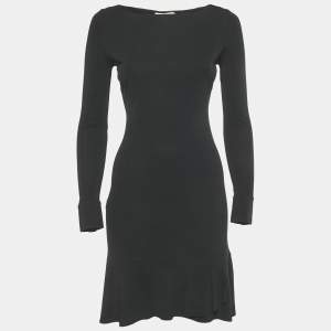 Pre Owned Tory Burch Black Jersey Long Sleeve Mini Dress XS