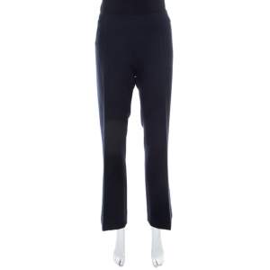 Tory Burch Navy Blue Wool Blend Straight Fit Callie Pants M