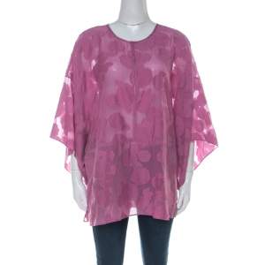 Tory Burch Purple Cotton Silk Fil Coupe Tunic Top XL