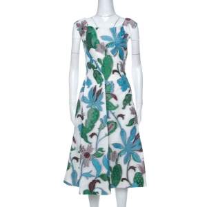 Tory Burch White Floral Fil Coupé Short Wisteria Dress S