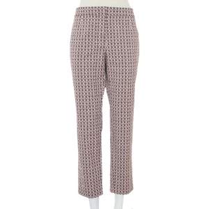 Tory Burch Multicolor Floral Motif Jacquard Skinny Trousers XL 