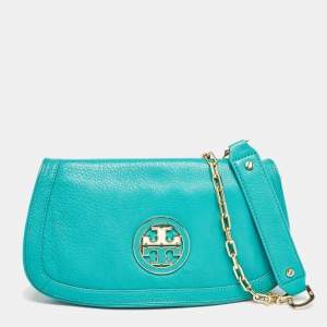 Tory Burch Green Leather Amanda Crossbody Bag