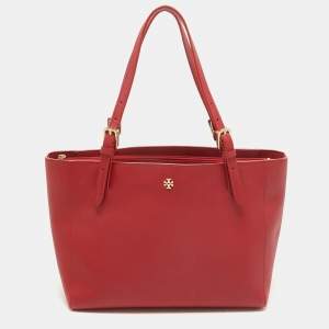 Tory Burch Red Leather Medium York Buckle Tote