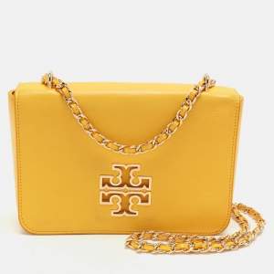 Tory Burch Yellow Leather Britten Shoulder Bag