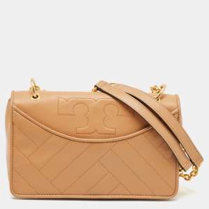 Pre Owned Tory Burch Tan Leather Alexa Shoulder Bag