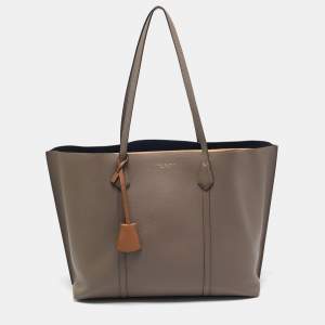 Tory Burch Grey Leather Perry Triple Compartment Tote