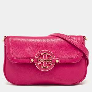 Tory Burch Pink Leather Mini Amanda Crossbody Bag