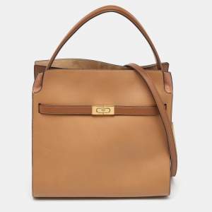 Tory Burch Beige Leather Lee Radziwill Double Bag