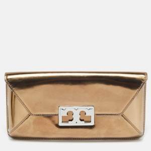 Tory Burch Metallic Leather Gigi Clutch