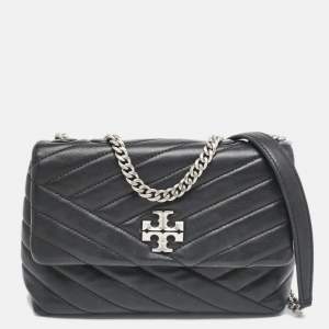 Tory Burch Black Leather Kira Flap Shoulder Bag