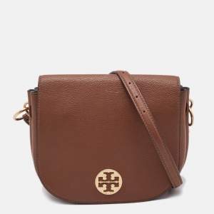 Tory Burch Brown Leather Everly Flap Crossbody Bag