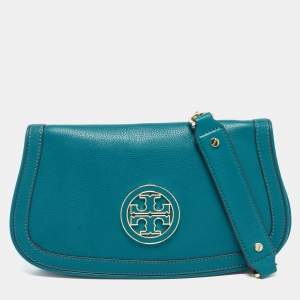Tory Burch Teal Green Leather Amanda Crossbody Bag