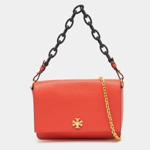 Tory Burch Orange Leather Kira Shoulder Bag