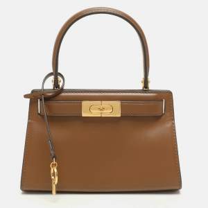 Tory Burch Brown Leather Petite Lee Radziwill Crossbody Bag