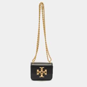 Tory Burch Black Leather Mini Eleanor Crossbody Bag