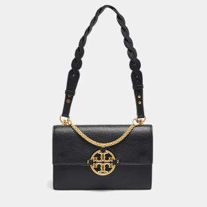 Pre Owned Tory Burch Black Leather and Suede Miller Shoulder Bag