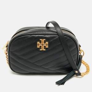 Tory Burch Black Quilted Leather Kira Camera Shoulder Bag