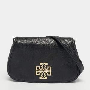مملوكة مسبقًا Tory Burch Britten Mini Black Leather Crossbody Bag