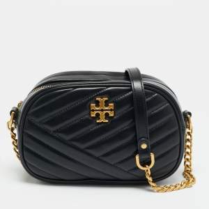 مملوكة مسبقًا Tory Burch Kira Black Quilted Leather Camera Shoulder Bag