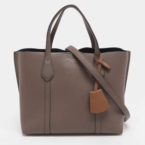 Pre Owned Tory Burch Perry Small Brown Leather Tote