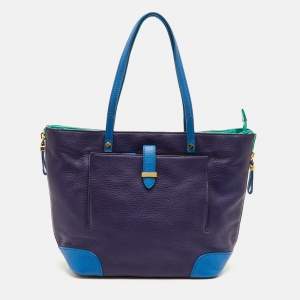 Pre Owned حقيبة يد توري برش تسوق جلد متعددة الألوان مبطنة