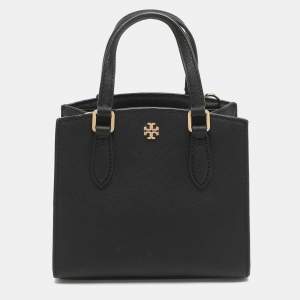 Pre Owned حقيبة يد توري برش إيمرسون جلد سافيانو أسود ميكرو