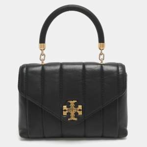 مملوكة مسبقًا Tory Burch Kira Small Black Quilted Leather Top Handle Bag